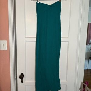 Wild Fable Teal Strapless Midi Knit Dress - Size M